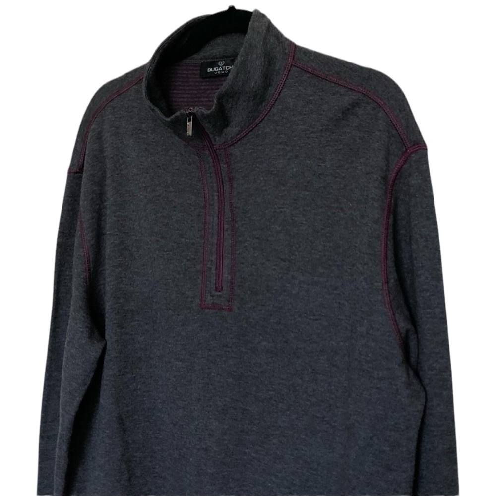 Bugatchi Oumo 1/4 Zip Elbow Patch Pullover Sz Xxl - image 3